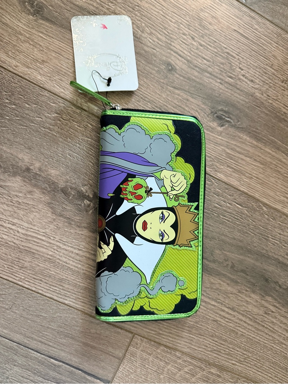 Disney Villains Evil Queen Zip Around Wallet in Black, Green, Purple